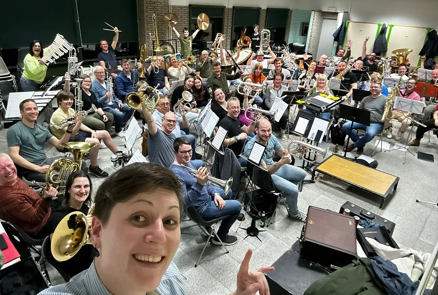 Fanfare ‘Willen Is Kunnen’ met 55 muzikanten naar VLAMO evaluatie